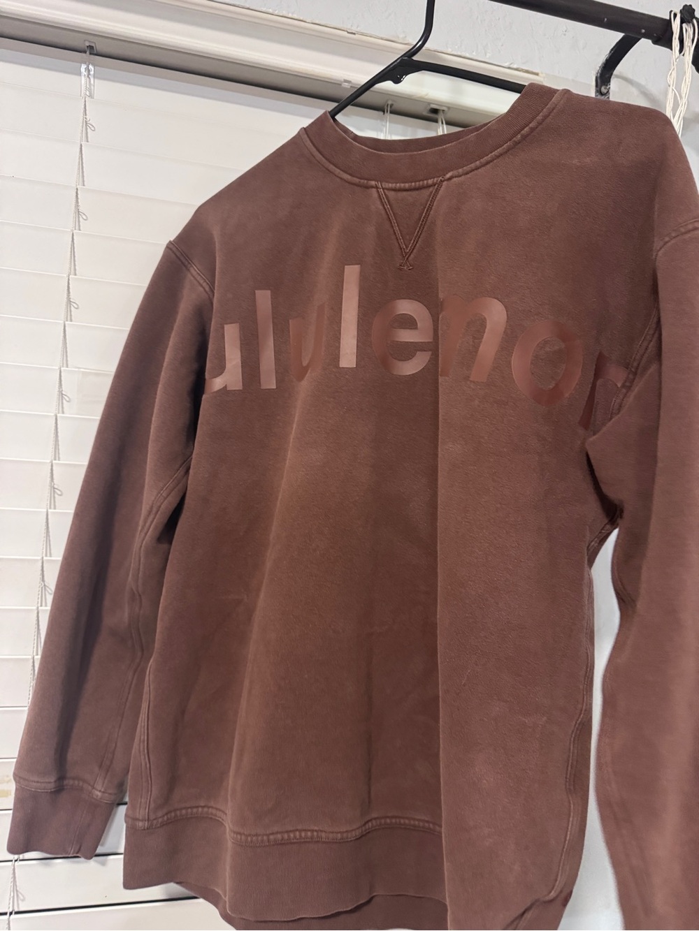 lululemon athletica Chocolate Brown Logo Crewneck